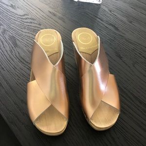 Number 6. Rose gold clogs
